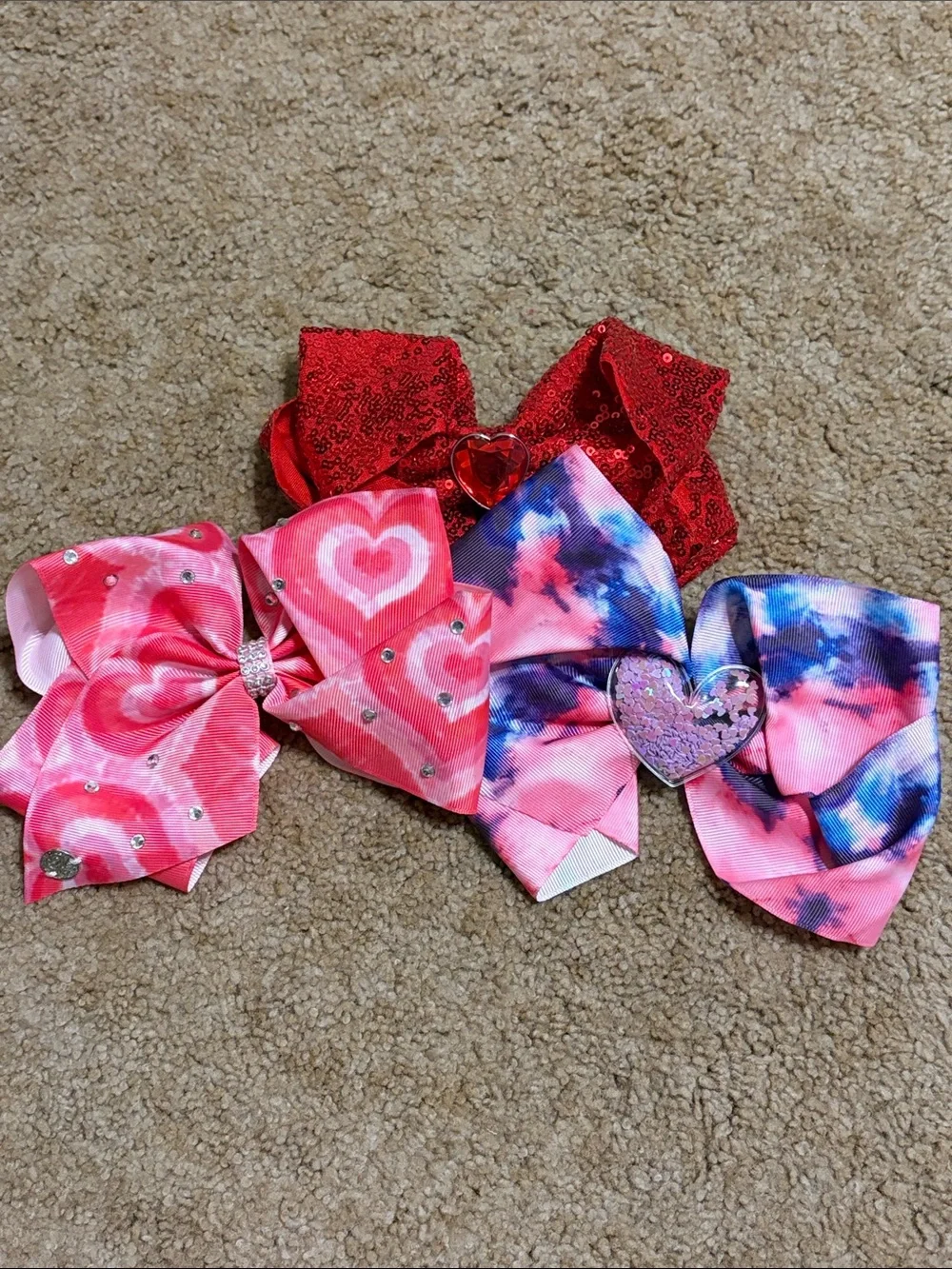 Set of 3 Valentines Jojo Bows